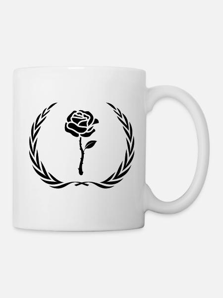 Rose Symbol Kranz - Tasse - Weiß