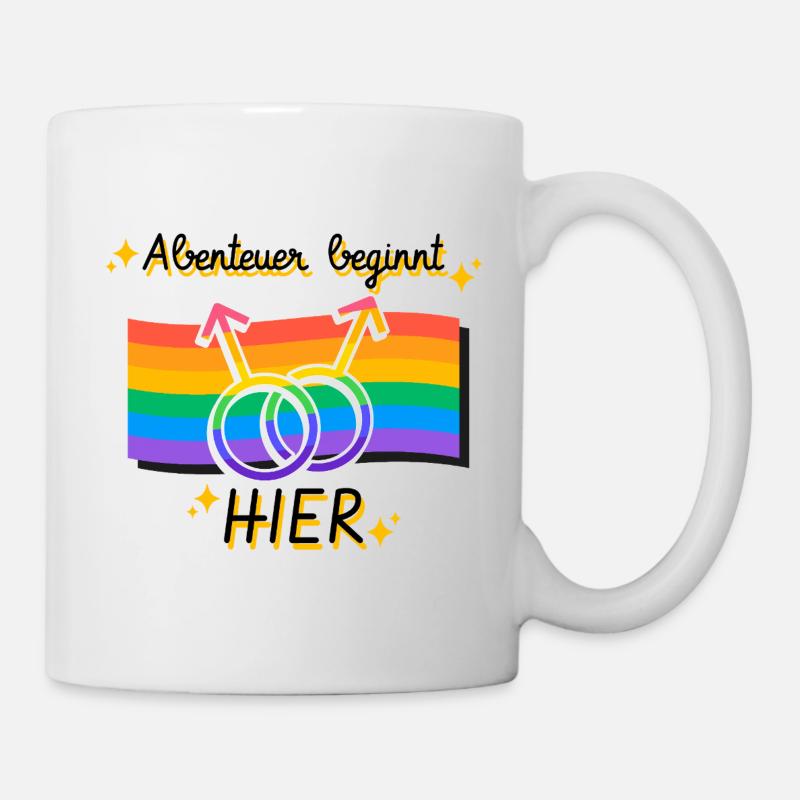 Vernetzte Pride Geschlechtsymbole - Tasse - Weiß