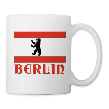 Graphique du drapeau de l’ours de Berlin - Mug blanc - blanc - Droite