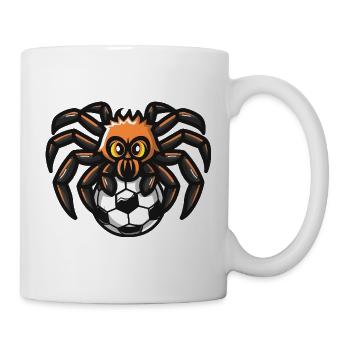 Spider on soccer ball - Mug - white - Right
