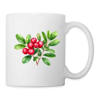 Lingonberry – botanical watercolor - Mug - white - Right