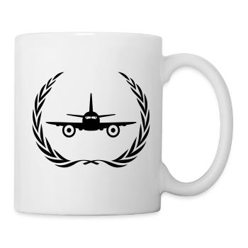 Airplane Symbol Wreath - Mug - white - Right
