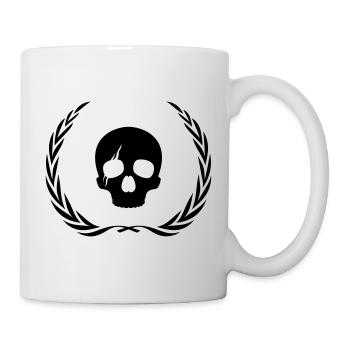 Couronne de crâne de squelette - Mug blanc - blanc - Droite