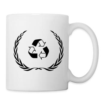 Recycling Symbol Kranz - Tasse - Weiß - Rechts
