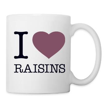 j’adore les raisins secs - Mug blanc - blanc - Droite