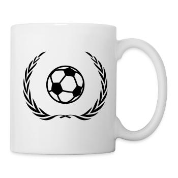 Fussball Symbol Kranz - Tasse - Weiß - Rechts