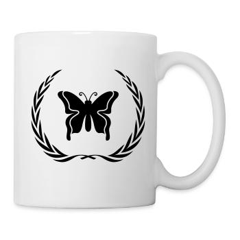 Couronne de symbole de papillon - Mug blanc - blanc - Droite