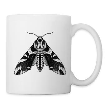 Nachtfalter Schattenmuster Motte Schwarze Motte - Tasse - Weiß - Rechts