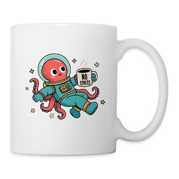 Pieuvre Astronaute Spatiale avec tasse de café - Mug blanc - blanc - Droite
