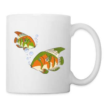 Bunte Fische - Tasse - Weiß - Rechts