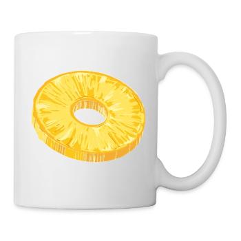Ananasscheibe im tropischen Illustrationsstil - Tasse - Weiß - Rechts