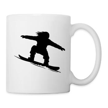 Snowboarder Silhouette - Farbe variabel - Tasse - Weiß - Rechts