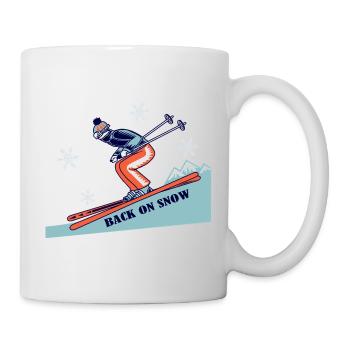 Zurück auf Schnee Retro-Skifahren - Tasse - Weiß - Rechts