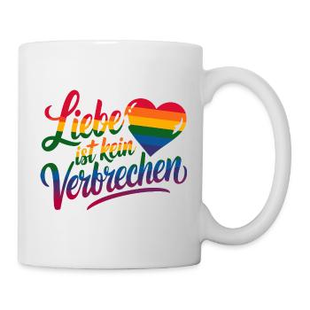 Love Is Not A Crime Rainbow Heart LGBT - Mug - white - Right