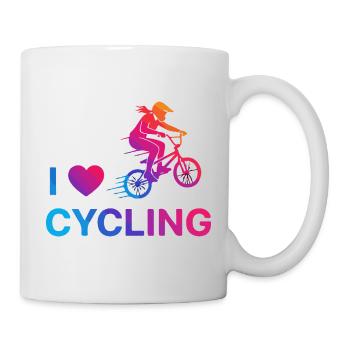 Ich liebe Cycling Heart - Tasse - Weiß - Rechts