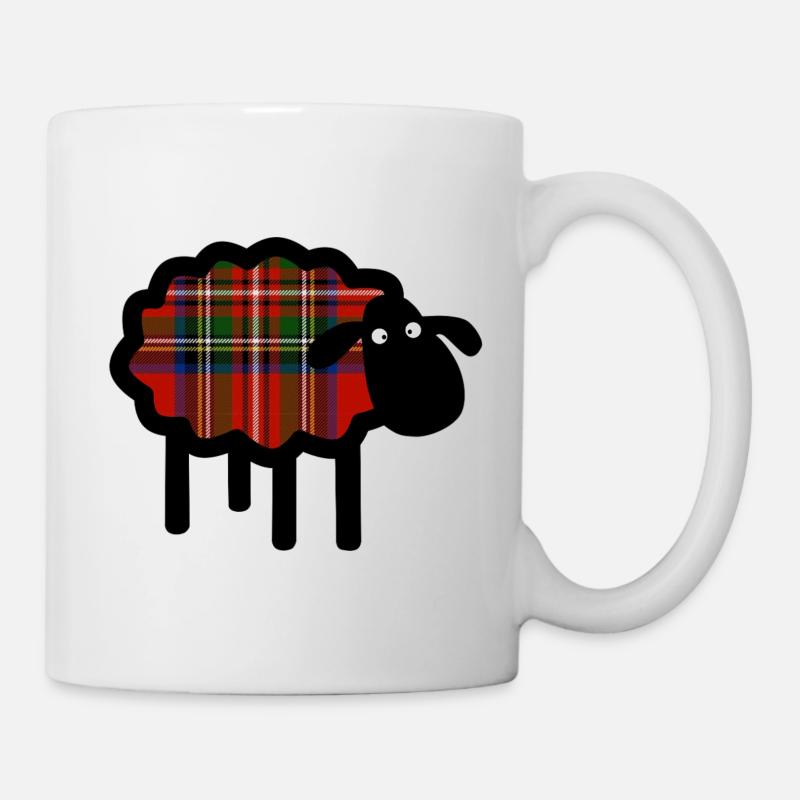 Tartan Sheep Silhouette - Mug - white