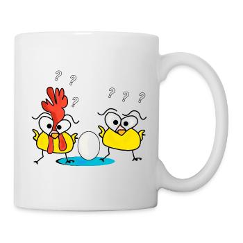Dessin animé drôle de poulet - Mug blanc - blanc - Droite