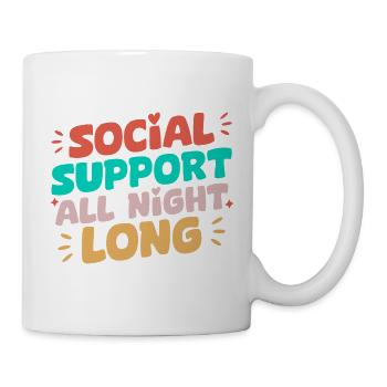 Citation d’assistant social : soutien toute la nuit - Mug blanc - blanc - Droite