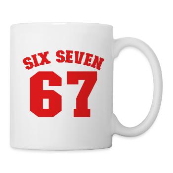 Six Seven Jersey Fun 67 Numéro 6-7 6 7 Six Seven - Mug blanc - blanc - Droite
