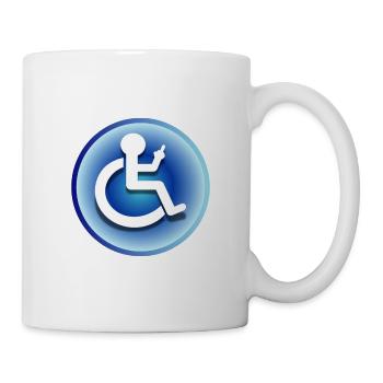Pour les utilisateurs de fauteuil roulant avec humour # - Mug blanc - blanc - Droite