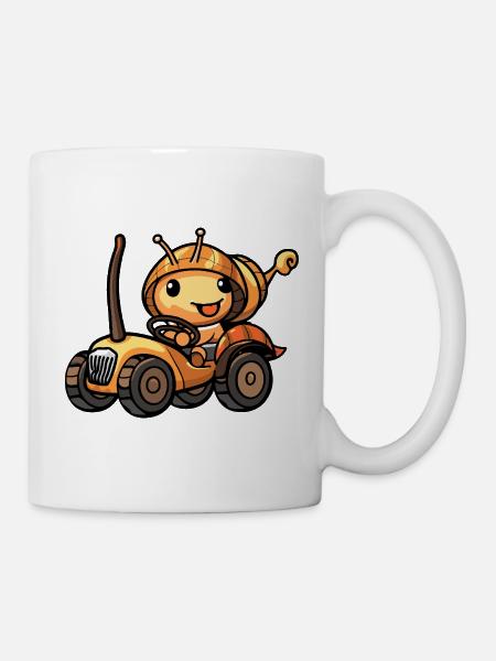 Schnecke Traktor Farmer - Tasse - Weiß