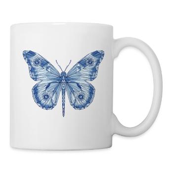 Geometric Blue Butterfly - Mug - white - Right