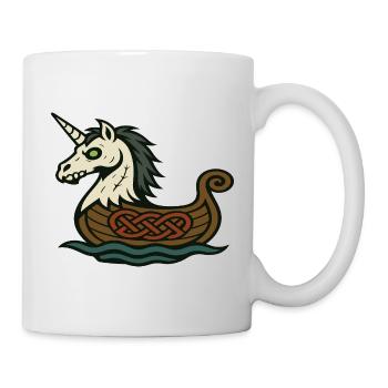 Undead Viking Unicorn in Nordic Longship - Mug - white - Right