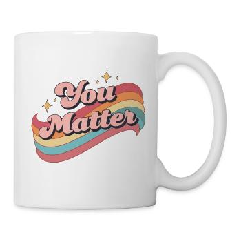 You Matter rétro arc en ciel - Mug blanc - blanc - Droite