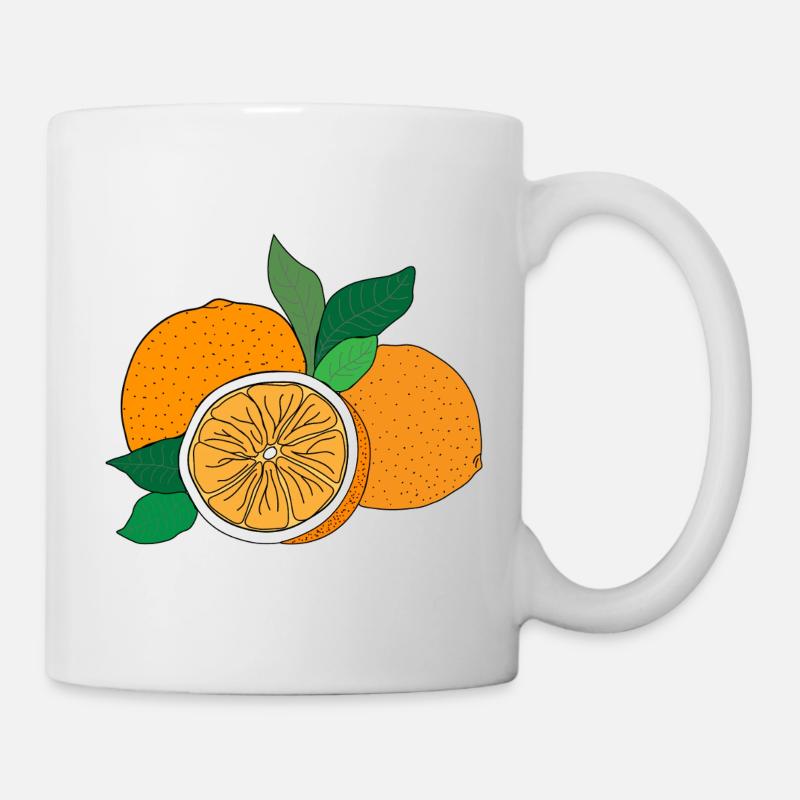 imprimé orange - Mug blanc - blanc