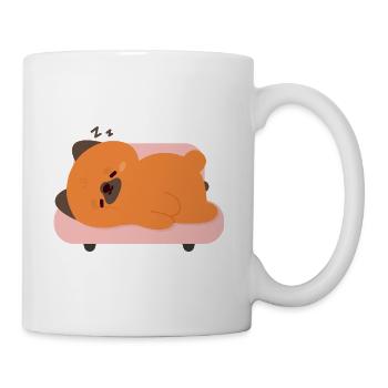 Müder Deutscher Schäferhund auf rosa Sofa - Tasse - Weiß - Rechts