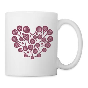 Cœur de raquette de padel – Sport & Herz - Mug blanc - blanc - Droite