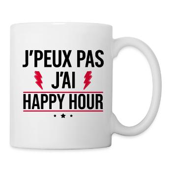Ich kann nicht, ich habe Happy Hour Humor Aperitif - Tasse - Weiß - Rechts