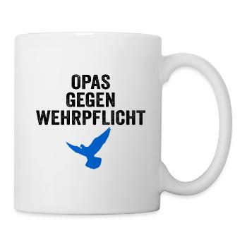 GRANDPAS AGAINST CONSCRIPTION with dove of peace - Mug - white - Right
