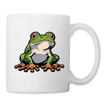 Fröhlicher Frosch Cartoon - Tasse - Weiß - Rechts
