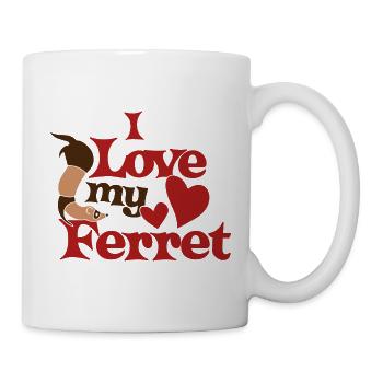 Ich liebe mein Frettchen - Tasse - Weiß - Rechts