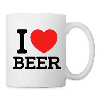 I love Beer (Farben änderbar) - Tasse - Weiß - Rechts