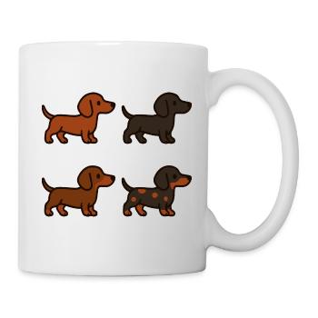 Cute Dachshund Dog Illustration Set - Mug - white - Right