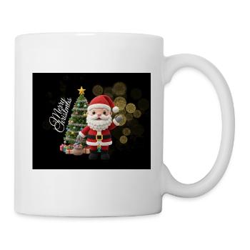 Gestrickter Santa mit Weihnachtsbaum - Tasse - Weiß - Rechts