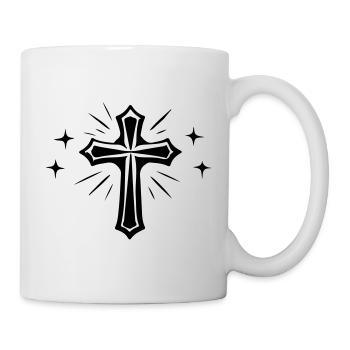 Kreuz Christlich Symbolik - Tasse - Weiß - Rechts