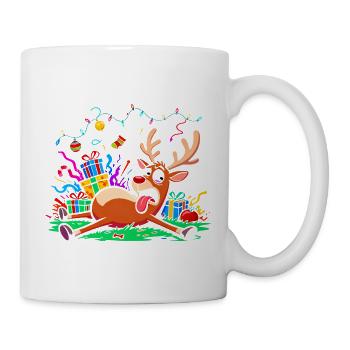 Christmas grouch reindeer funny annoyed exhausted - Mug - white - Right