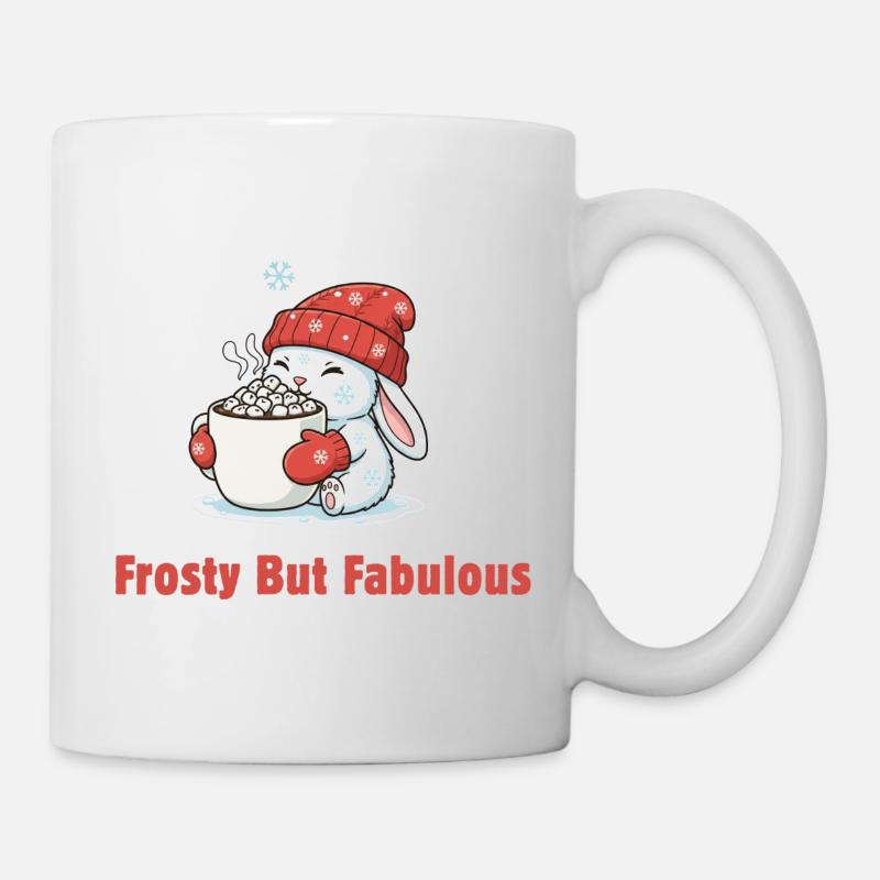 Frosty But Fabulous - Sweet Winter Bunny & Cocoa - Mug - white