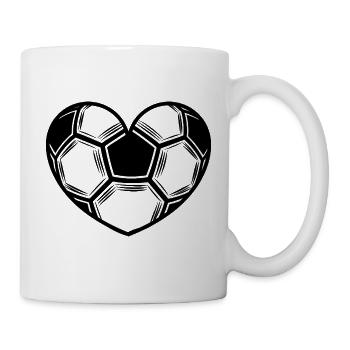 Soccer ball heart - Mug - white - Right