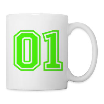 01 Zahl - Tasse - Weiß - Rechts