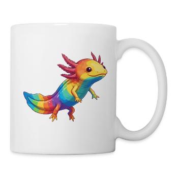 Colorful Axolotl Rainbow Pop Art Watercolor - Mug - white - Right