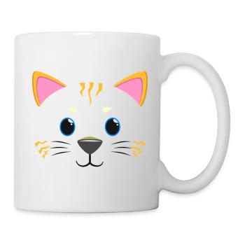 Süßes Katzengesicht Kawaii Kätzchenmiau Haustierliebhaber-Geschenk - Tasse - Weiß - Rechts