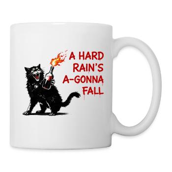 Feuerkater mit Flammenflasche - Tasse - Weiß - Rechts