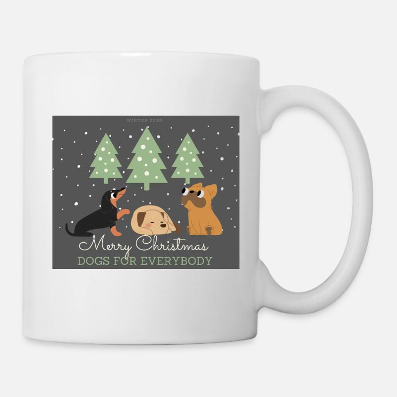 Joyeux Chiens de Noël pour tous - Mug blanc - blanc