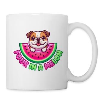 Quatre dans un bouledogue melon - Mug blanc - blanc - Droite