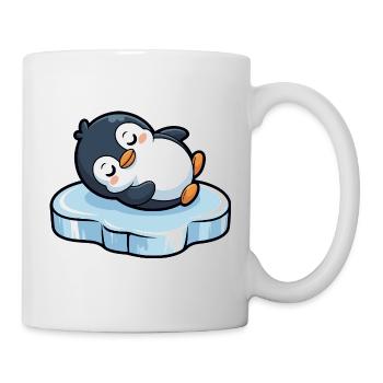 Manchot endormi sur la glace - Mug blanc - blanc - Droite