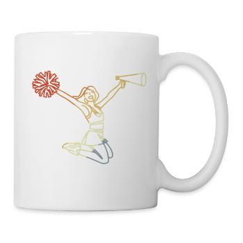 Sketch rétro de pom-pom girl - Mug blanc - blanc - Droite